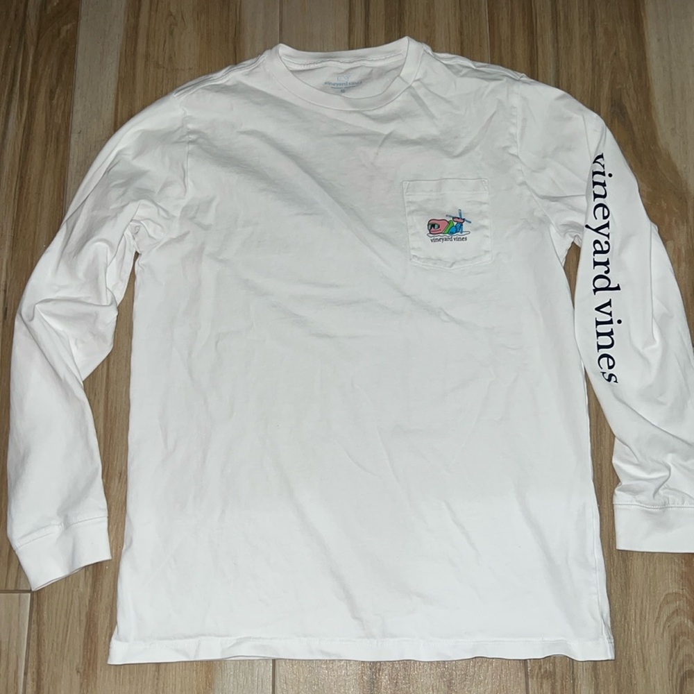 Vineyard Vines Long Sleeve Ski Whale Logo Graphic T Shirt